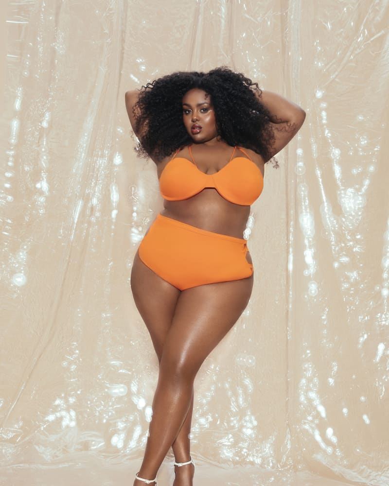 Cut Out Bikini Top Orange